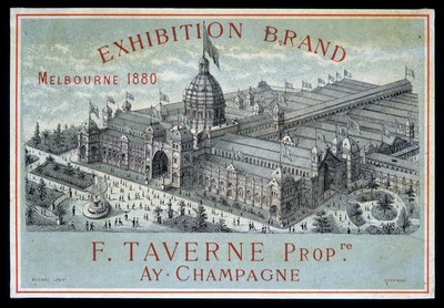 Exposición de marcas en Melbourne 1880: F. Taverne Champagne de Unknown artist