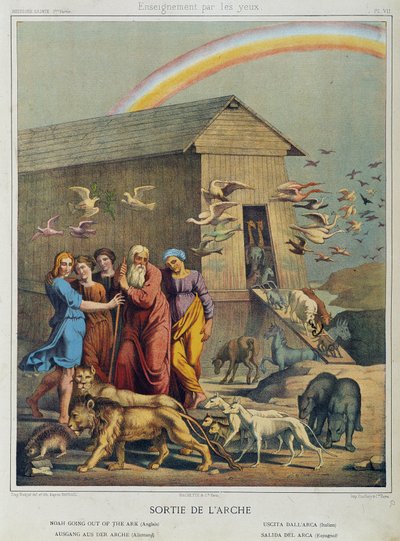 Salida del Arca - en “Histoire Sainte”, ed. Hachette de Unknown artist