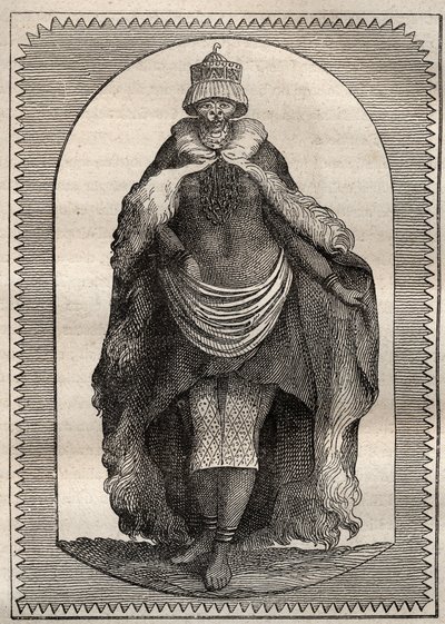 Expedición al interior de las tierras de Sudáfrica (1775) por Anders Sparrman: una hotentote (mujer Khoikhoi) - ilustración de 