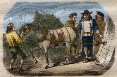 Experimento de Otto von Guericke. de Unknown artist