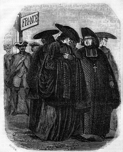 Expulsión de los jesuitas de Francia por juicios de los Parlamentos en 1762. de Unknown artist
