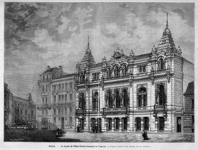 Fachada del Teatro Eden 7 rue Boudreau en París inaugurado el 7 de enero de Unknown artist