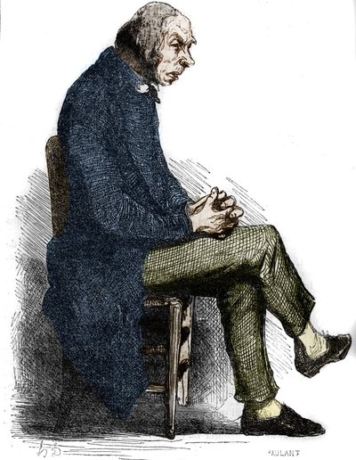 Padre Goriot. Grabado a mediados del siglo XIX. Ilustración para "El Padre Goriot" de Honoré de Balzac (1799-1850) de Unknown artist