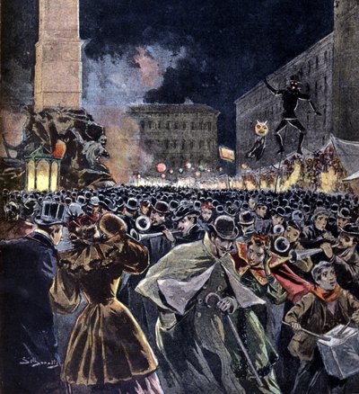 Fiesta de Befana en la época de la Epifanía en Roma. 1895 de Unknown artist