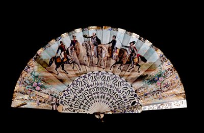 Decoración de valla con cinco jinetes: el Emperador de Francia Napoleón III (1808-1873) (primero a la izquierda), el Rey Vittorio Emanuele II (Victor Manuel) (1820-1878) (tercero), Giuseppe Garibaldi (1807-1882) (primero a la derecha) Milán, Museo del Riso de Unknown artist