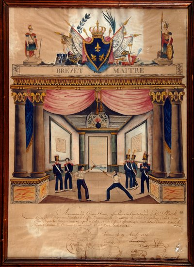 Esgrima: patente de Cont pointe de abril de 1826 de Unknown artist