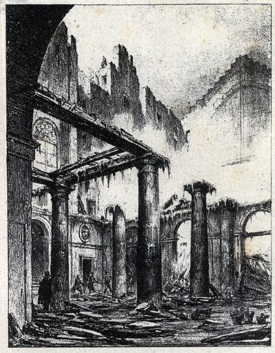 Incendio del Teatro Italiano en París en 1838 de Unknown artist