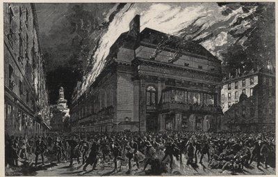 Incendio de la Ópera Cómica en París el 25 de mayo de Unknown artist