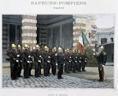 Bomberos: Saludo a la Bandera - circa 1920 de Unknown artist