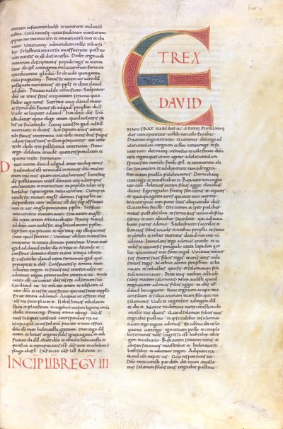 Primer Libro de los Reyes. Capuleto con el nombre del rey David y el anuncio de su vejez de Unknown artist