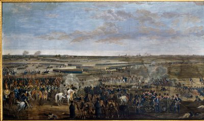 Primer Imperio: Emperador Napoleón I (1769-1821) (en el caballo blanco) en la Batalla de Leipzig, 16-19 de octubre de Unknown artist