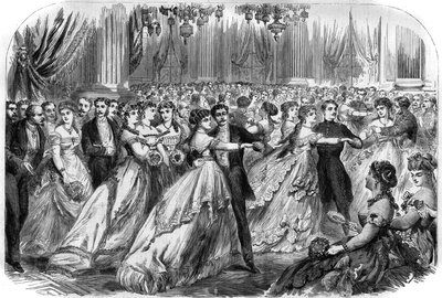 Primer baile del Hotel de Ville en París el 16 de enero de 1868. Grabado en "El Universo Ilustrado" de Unknown artist