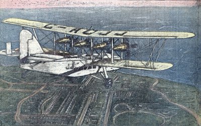 Primer vuelo del avión Short Scylla entre Londres y París, junio de 1934 De "Le pelerin" Junio de 1934 Colección particular de Unknown Artist
