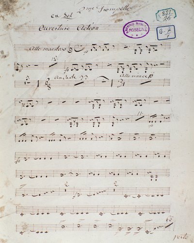 Primera página de la partitura de "Acteon" ópera cómica inglesa de Daniel Francois Esprit Auber de Unknown artist