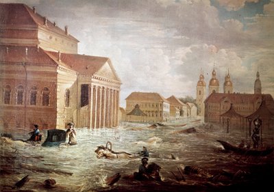 Inundaciones en la ciudad de San Petersburgo en Rusia Siglo XIX Colección Privada de Unknown artist