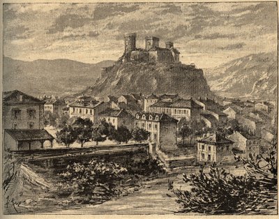 Foix - Ariège - Occitania - grabado en "PATRIE - DESCRIPCIÓN PICTÓRICA DE FRANCIA EN 6 VOLÚMENES" por Lucien Huard - finales del siglo XIX de Unknown artist