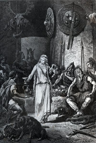 Fundación de Marsella, 600 a.C.: El día de la llegada de los marineros griegos, el jefe de los Nams organiza una comida durante la cual su hija Gyptis (o Petta) debe elegir a su esposo entregándole una copa. Los griegos fueron invitados a unirse al banquet de Unknown artist