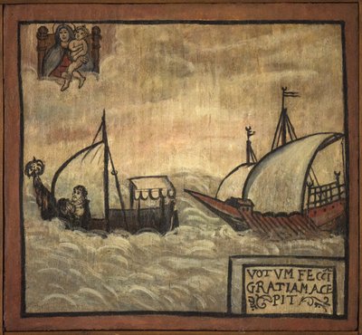 Exvoto marinero, ofrenda popular como muestra de devoción y gratitud del marinero que sobrevive a los peligros del mar, proveniente de la Iglesia del Carmine, Torre del Greco, cerca de Nápoles de Unknown artist