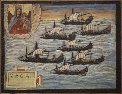 Exvoto marinero, ofrenda popular como muestra de devoción y gratitud del marinero que sobrevive a los peligros del mar, proveniente de la Iglesia de la Virgen Bendita del Arco de Nápoles (Madonna dell