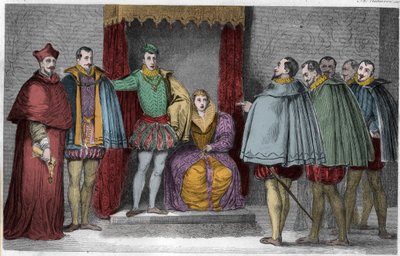 Francisco II (1544-60) dice a los diputados parlamentarios que el Duque de Guisa y el Cardenal gobernarán el Estado de Unknown artist