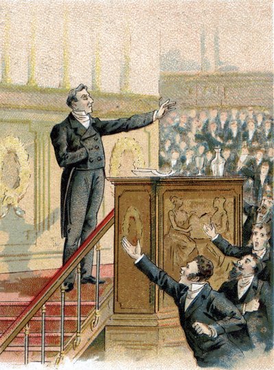 François Guizot (1789-1874), historiador y político francés en la Cámara de Diputados en 1844. de Unknown artist