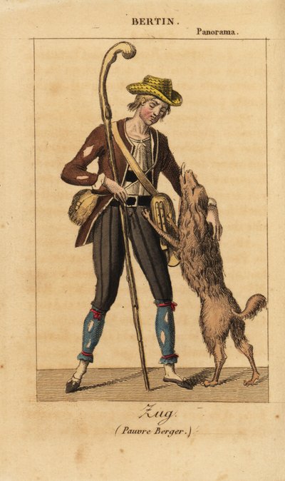 Actor francés Bertin como Zug en el melodrama histórico Pauvre Berger de Daubigny, Carmouche y Hyacinthe en el Théâtre du Panorama Dramatique de Unknown artist