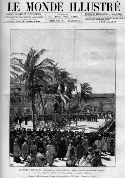 Colonias francesas: Inauguración de la estatua del General Faidherbe, Gran Canciller de la Legión de Honor, ex Gobernador de Senegal, el 17 de marzo de Unknown artist