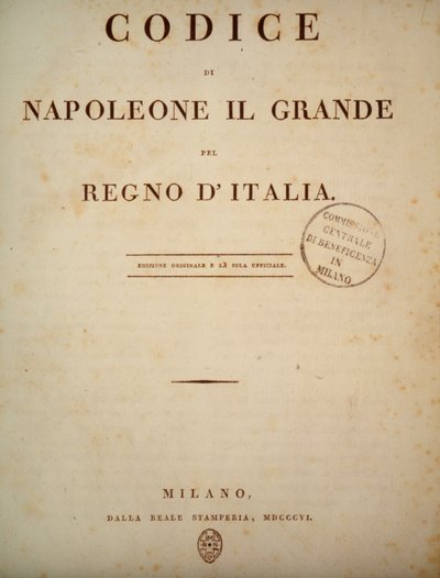 Frontispicio del Código de Napoleón. en 1806 de Unknown artist