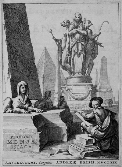Frontispicio de “Mensae Isiaca” (que da el significado de los ritos sagrados entre los egipcios) de Unknown artist
