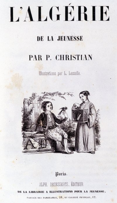 Frontispicio del libro “Argelia a través de la juventud” por P. Christian de Unknown artist