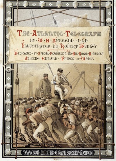 Frontispicio del libro "El telégrafo atlántico" de W. H. Russel, c. 1860 de Unknown artist