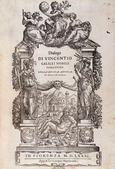 Frontispicio de Dialogo della musica antica e della moderna de Vincenzo Galilei de Unknown artist
