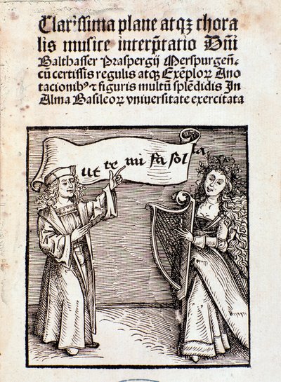 Frontispicio de Clarissima plane atque choralis musice interpretati de Prasperg de Unknown artist
