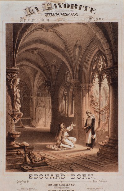 Portada de La favorita, ópera de Gaetano Donizetti de Unknown artist