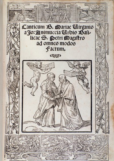 Frontispicio de la partitura musical de "Cantico della Beata Maria Vergine" de Giovanni Animuccia de Unknown artist