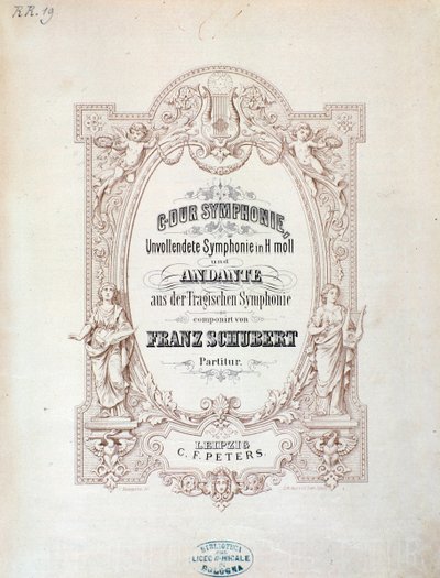 Portada de la partitura de Sinfonía inacabada de Franz Schubert de Unknown artist