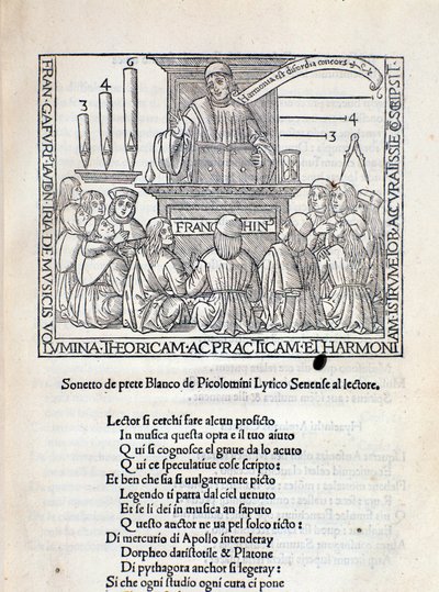 Portada del tratado Angelicum ac divinicum opus musicae de Franchino Gaffurio de Unknown artist