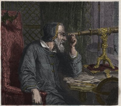 Galileo Galilei y su telescopio de Unknown artist