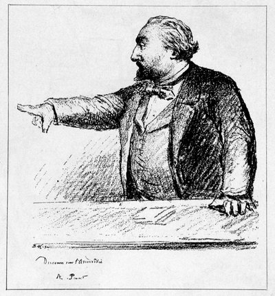 Gambetta pronunciando su discurso sobre la amnistía de Unknown artist