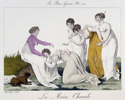 Juego de la mano caliente - en "El Buen Género", no. 12, principios del siglo XIX de Unknown artist