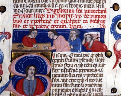 Juegos de dados (gioco dei dadi) manuscrito del siglo XIV. Biblioteca Nazionale Braidense, Milán de Unknown artist