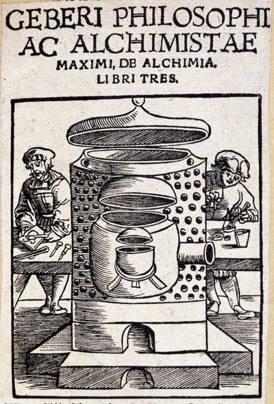 Geberi philosophi ac alchimistae portada de un tratado de alquimia. Geber (v721-v815), Alquimista árabe de Unknown artist