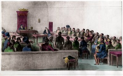 Asamblea General de Boyardos, miembros de la aristocracia rusa. Grabado del siglo XIX. Colección privada de Unknown artist