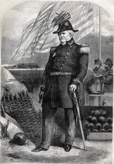 General Winfield Scott (1786-1866). Grabado de 1860 de Unknown artist