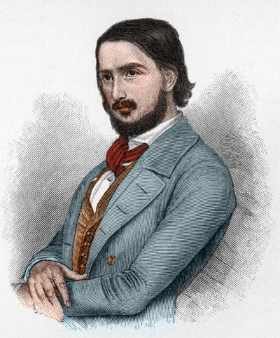 Georg Friedrich Rudolph Theodor Herwegh (1817-1875) poeta, revolucionario y traductor alemán. de Unknown artist