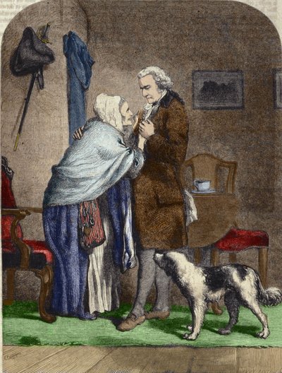 George Washington (1732-1799), elegido presidente de los Estados Unidos, saluda a su madre antes de partir. de Unknown artist