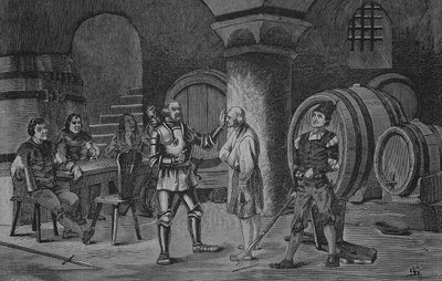 Guerra de los campesinos alemanes (1524-1526): Goetz von Berlichingen en el monasterio de Amorbach de Unknown artist