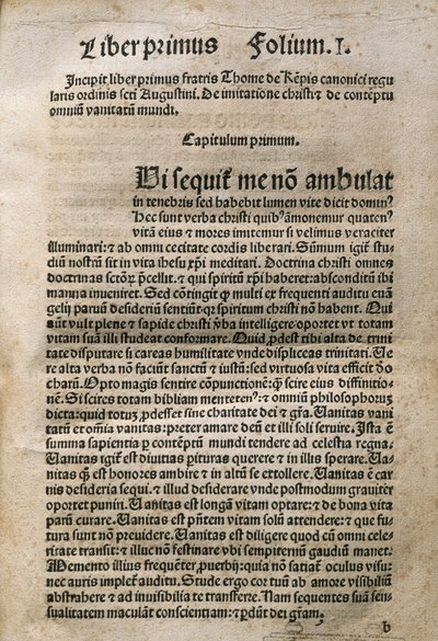 Clérigo alemán y poeta místico. En "De Imitatione Christi" de Thomas Hemerken THOMAS A KEMPIS (1380-1471), Leyden de Unknown artist