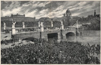 Trabajadores alemanes, amotinados en Berlín, son despejados por la policía para permitir el paso del Kaiser Wilhelm de Unknown artist