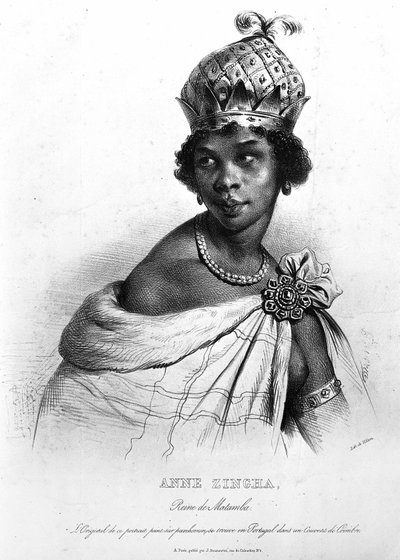 Ginga, la Reina Quilombola de Matamba y Angola. ANNE ZINGHA REINA DE ANGOLA. (1587-1663). de Unknown artist